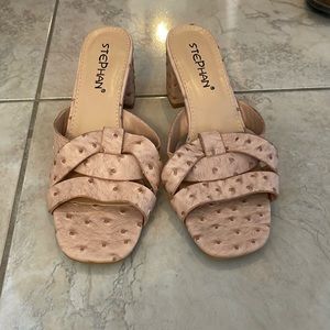 Nude pink heeled sandals